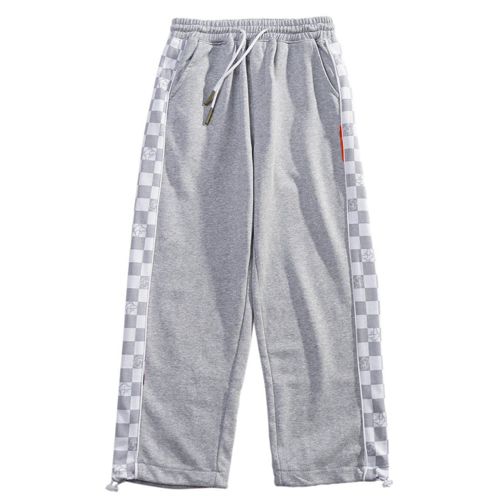 Thesclo - Side Plaid Printed Drawstring Sweatpants - Streetwear Fashion - thesclo.com