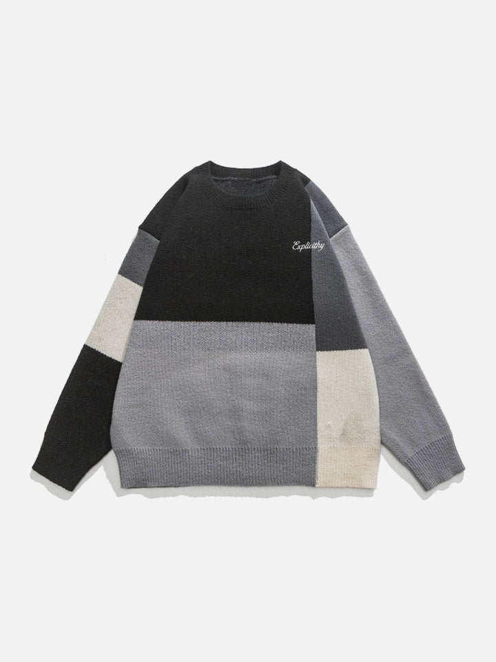 Thesclo - Simple Multicolor Patchwork Sweater - Streetwear Fashion - thesclo.com