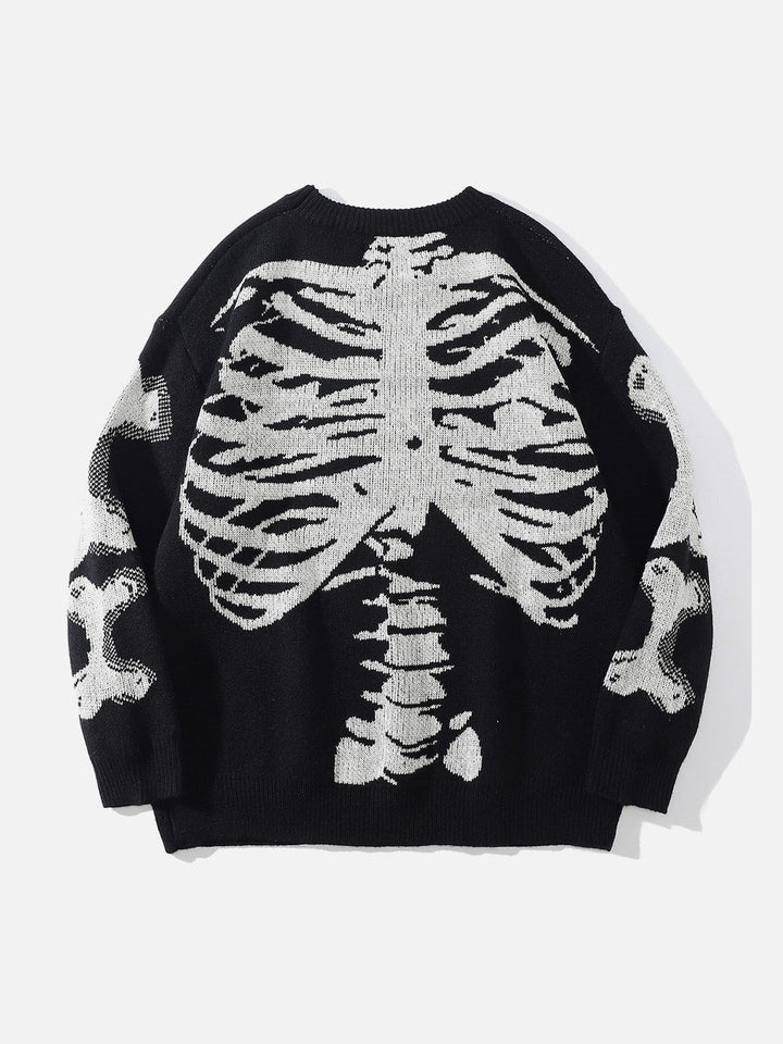 Thesclo - Skeleton Pattern Knit Sweater - Streetwear Fashion - thesclo.com