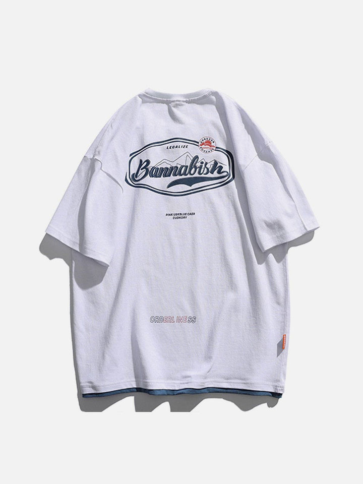 Thesclo - Small Mountains Letter Graphic Tee - Streetwear Fashion - thesclo.com