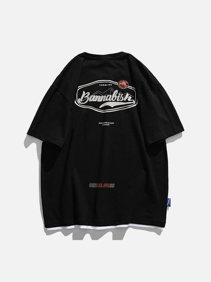 Thesclo - Small Mountains Letter Graphic Tee - Streetwear Fashion - thesclo.com