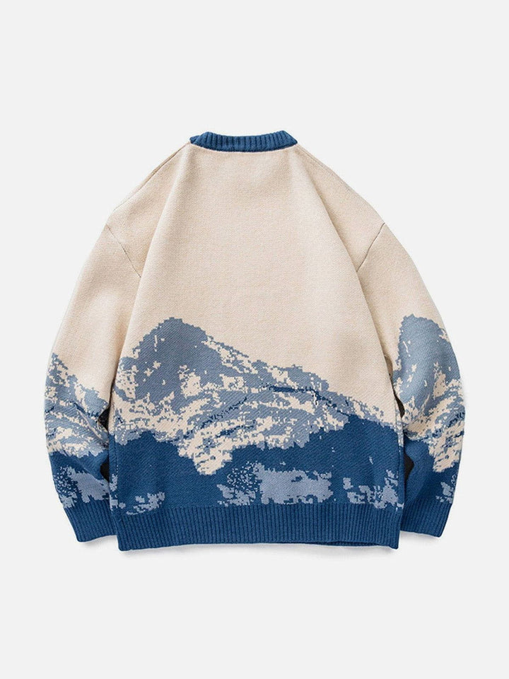 Thesclo - Snow Mountain Gradient Knit Sweater - Streetwear Fashion - thesclo.com