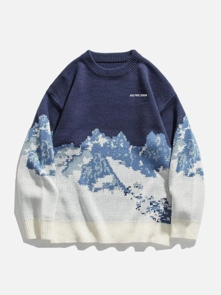 Thesclo - Snow Mountain Pattern Sweater - Streetwear Fashion - thesclo.com