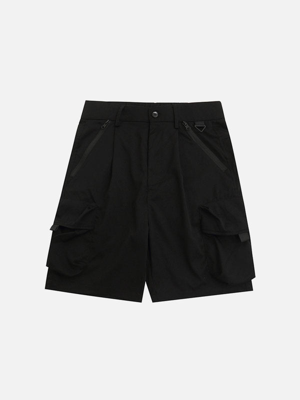 Thesclo - Solid Color Pocket Cargo Shorts - Streetwear Fashion - thesclo.com