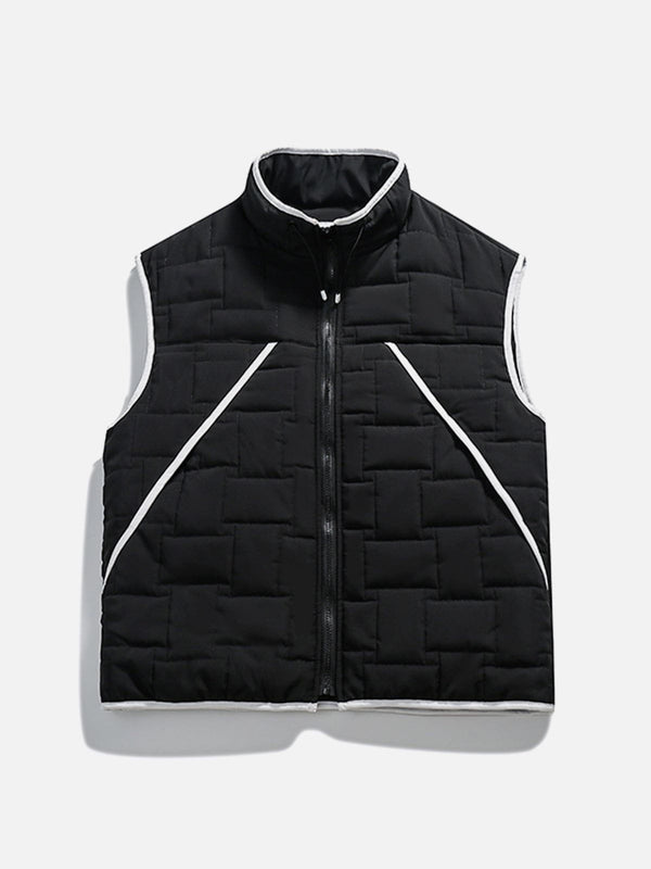 Thesclo - Solid Color Puffer Vest Gilet - Streetwear Fashion - thesclo.com