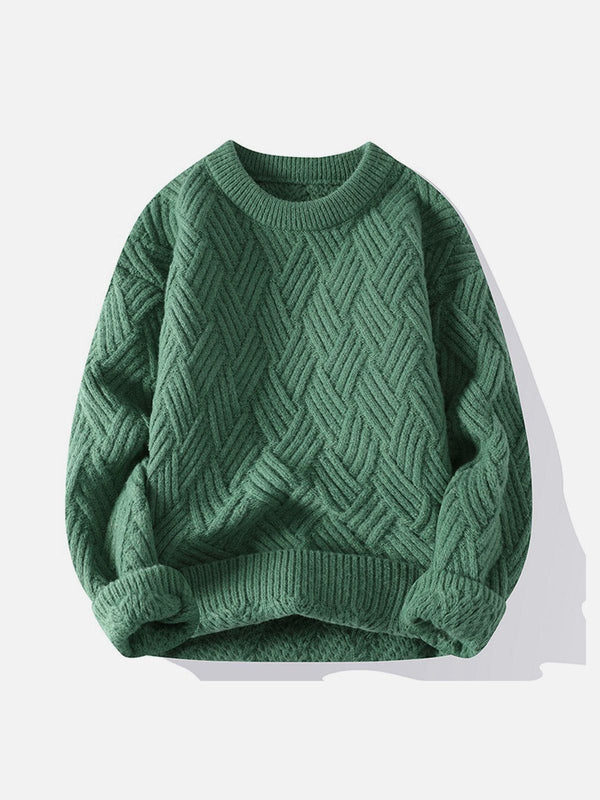 Thesclo - Solid Color Weave Cozy Sweater - Streetwear Fashion - thesclo.com