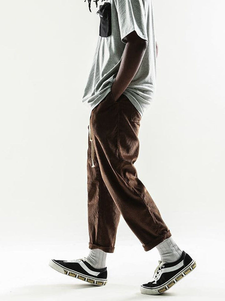 Thesclo - Solid Corduroy Pants - Streetwear Fashion - thesclo.com