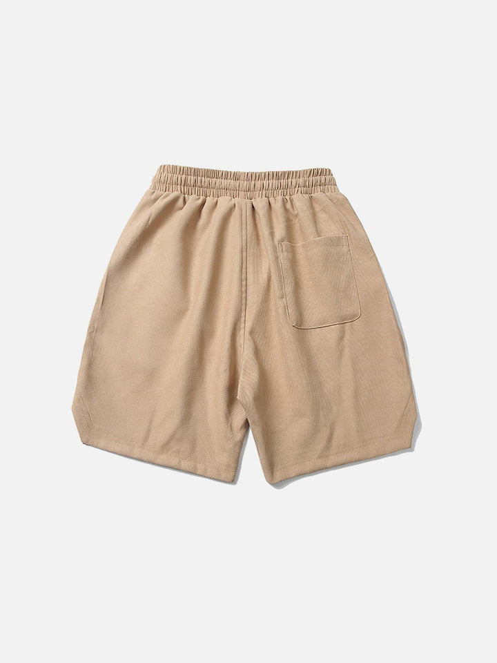 Thesclo - Solid Embroidery Badge Drawstring Shorts - Streetwear Fashion - thesclo.com