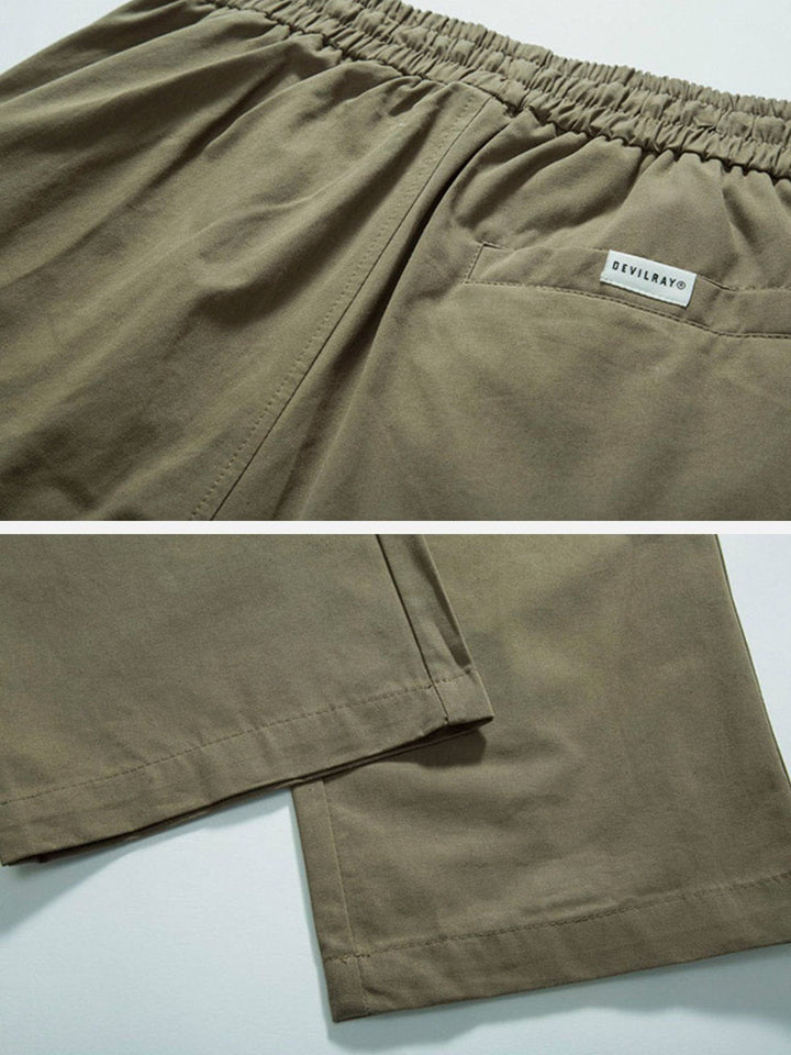 Thesclo - Solid Large Pocket Casual Cargo Pants - Streetwear Fashion - thesclo.com