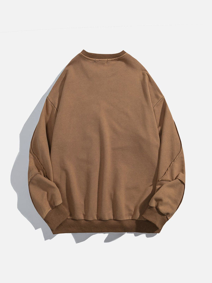 Thesclo - Solid Stars Raw Edge Sweatshirt - Streetwear Fashion - thesclo.com