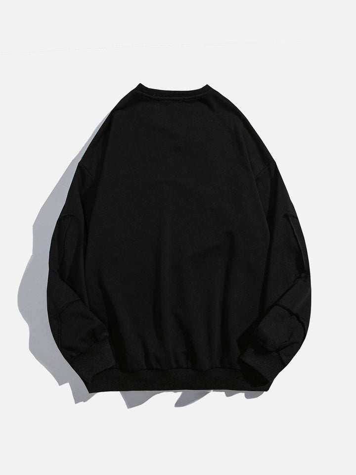 Thesclo - Solid Stars Raw Edge Sweatshirt - Streetwear Fashion - thesclo.com