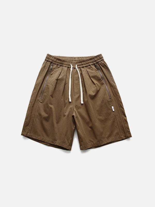 Thesclo - Solid Zip Up Pocket Shorts - Streetwear Fashion - thesclo.com