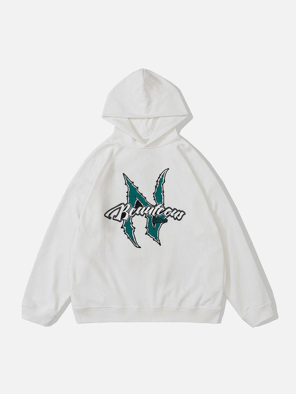 Thesclo - Spiked Shell Letter Foam Print Hoodie - Streetwear Fashion - thesclo.com