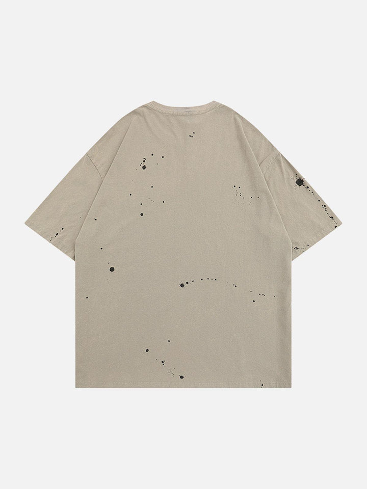 Thesclo - Splash Ink Doodle Letter Washed Tee - Streetwear Fashion - thesclo.com