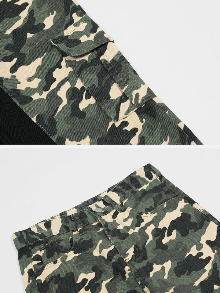 Thesclo - Splicing Camouflage Print Pants - Streetwear Fashion - thesclo.com