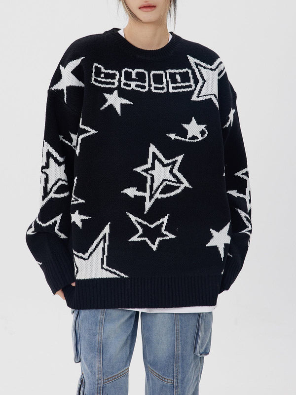 Thesclo - Star Clash Embroidery Sweater - Streetwear Fashion - thesclo.com