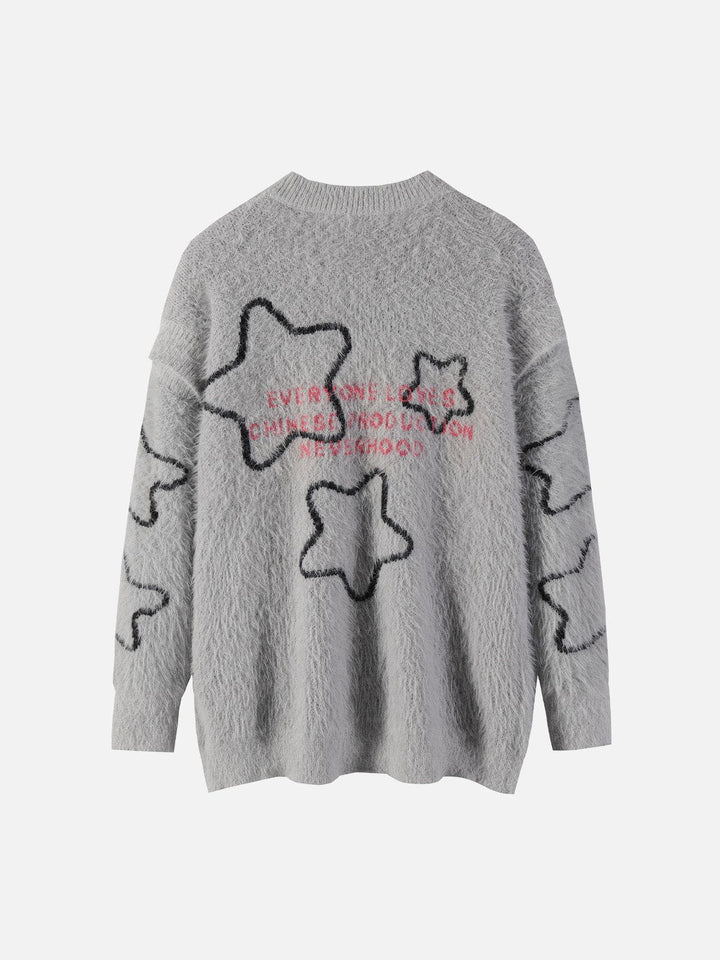 Thesclo - Star Embroidery Patchwork Sweater - Streetwear Fashion - thesclo.com