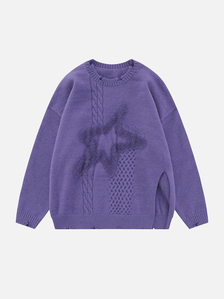 Thesclo - Star Embroidery Sweater - Streetwear Fashion - thesclo.com