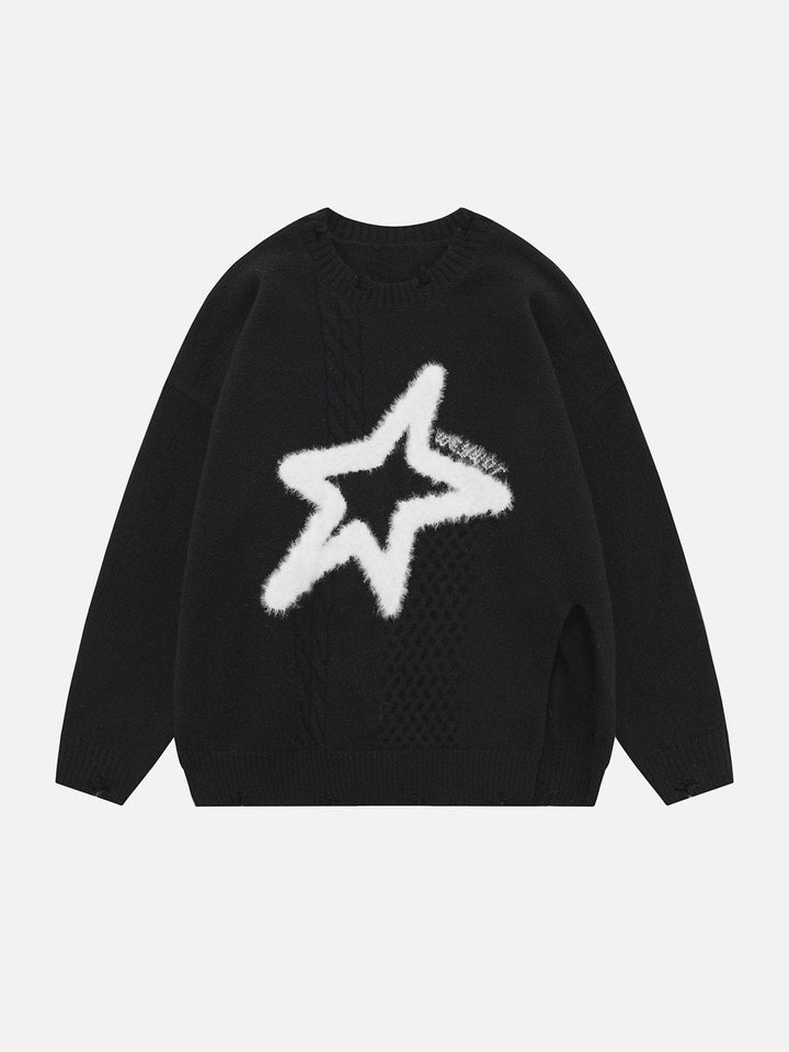 Thesclo - Star Embroidery Sweater - Streetwear Fashion - thesclo.com