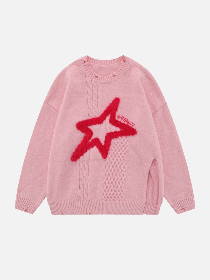 Thesclo - Star Embroidery Sweater - Streetwear Fashion - thesclo.com