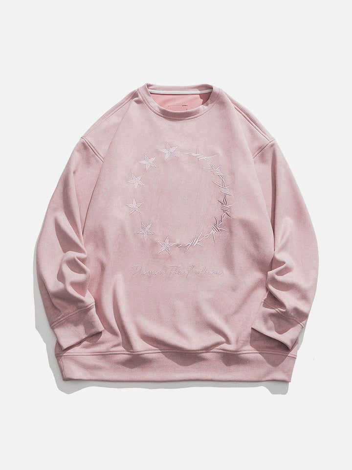 Thesclo - Star Embroidery Sweatshirt - Streetwear Fashion - thesclo.com