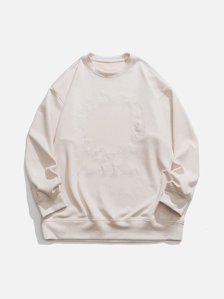 Thesclo - Star Embroidery Sweatshirt - Streetwear Fashion - thesclo.com