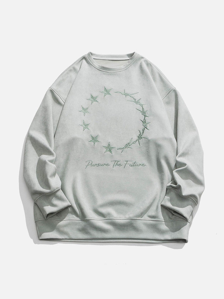 Thesclo - Star Embroidery Sweatshirt - Streetwear Fashion - thesclo.com