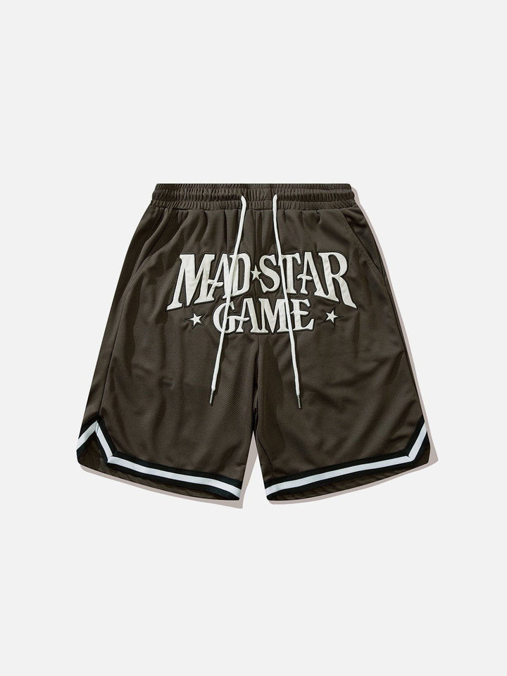 Thesclo - Star Letter Embroidered Stripes Shorts - Streetwear Fashion - thesclo.com