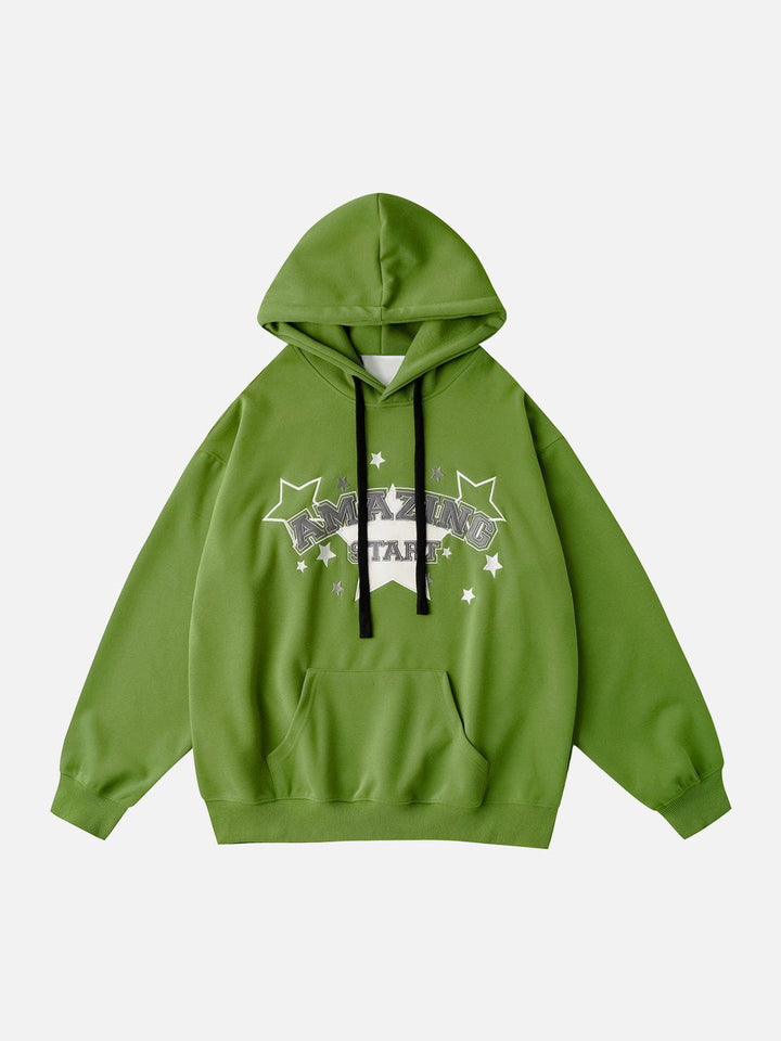 Thesclo - Star Letter Print Hoodie - Streetwear Fashion - thesclo.com