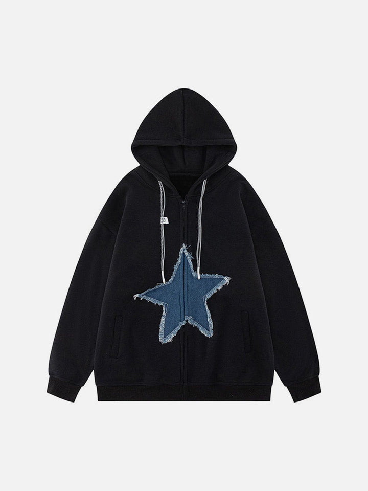 Thesclo - Star Patchwork Hoodie - Streetwear Fashion - thesclo.com