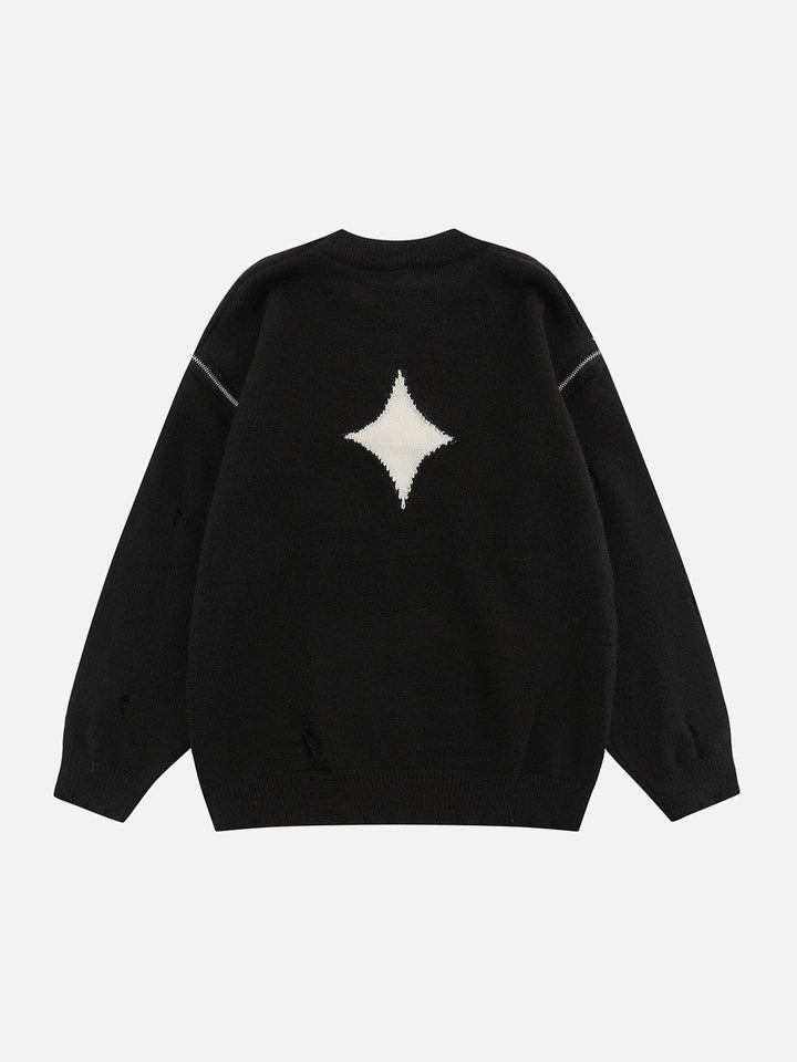 Thesclo - Star ZIP Hole Sweater - Streetwear Fashion - thesclo.com