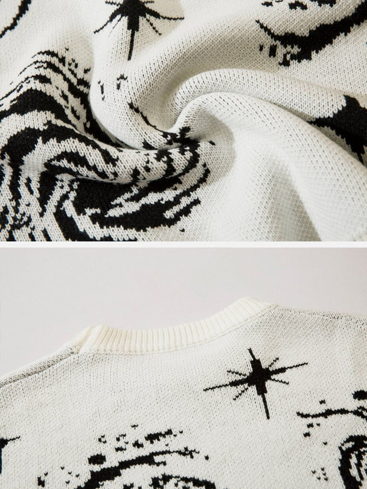 Thesclo - Starry Night Jacquard Knit Sweater - Streetwear Fashion - thesclo.com