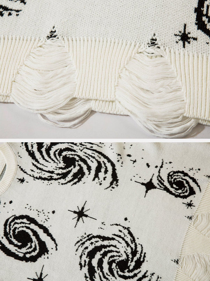 Thesclo - Starry Night Jacquard Knit Sweater - Streetwear Fashion - thesclo.com