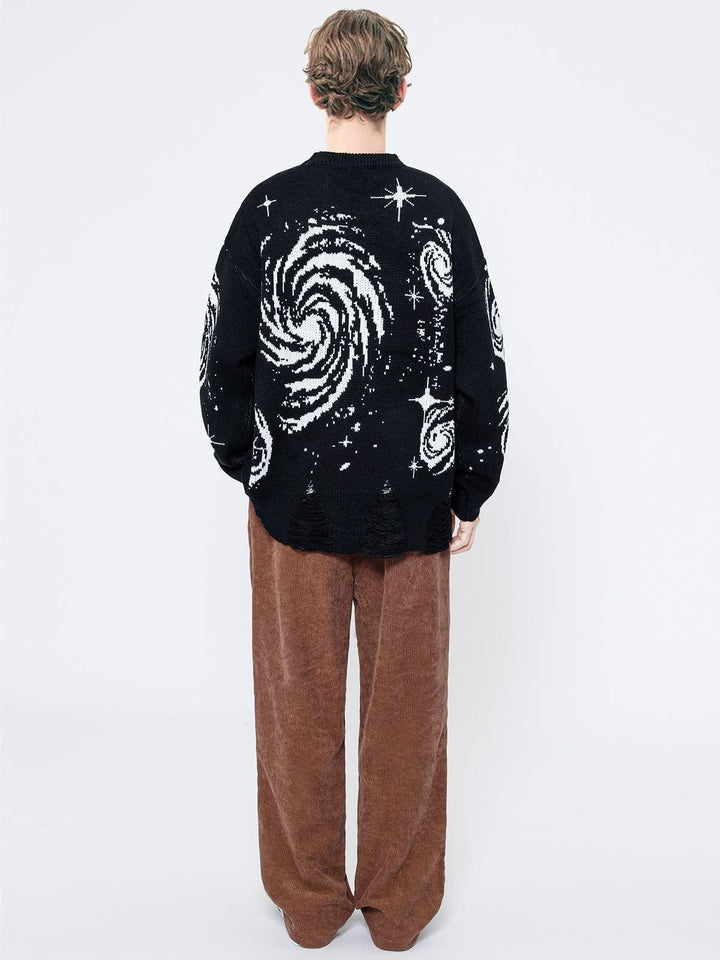 Thesclo - Starry Night Jacquard Knit Sweater - Streetwear Fashion - thesclo.com