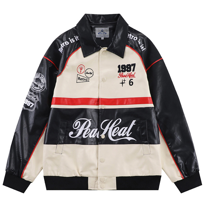 Thesclo - Stitching Color Motorcycle Jacket - Streetwear Fashion - thesclo.com