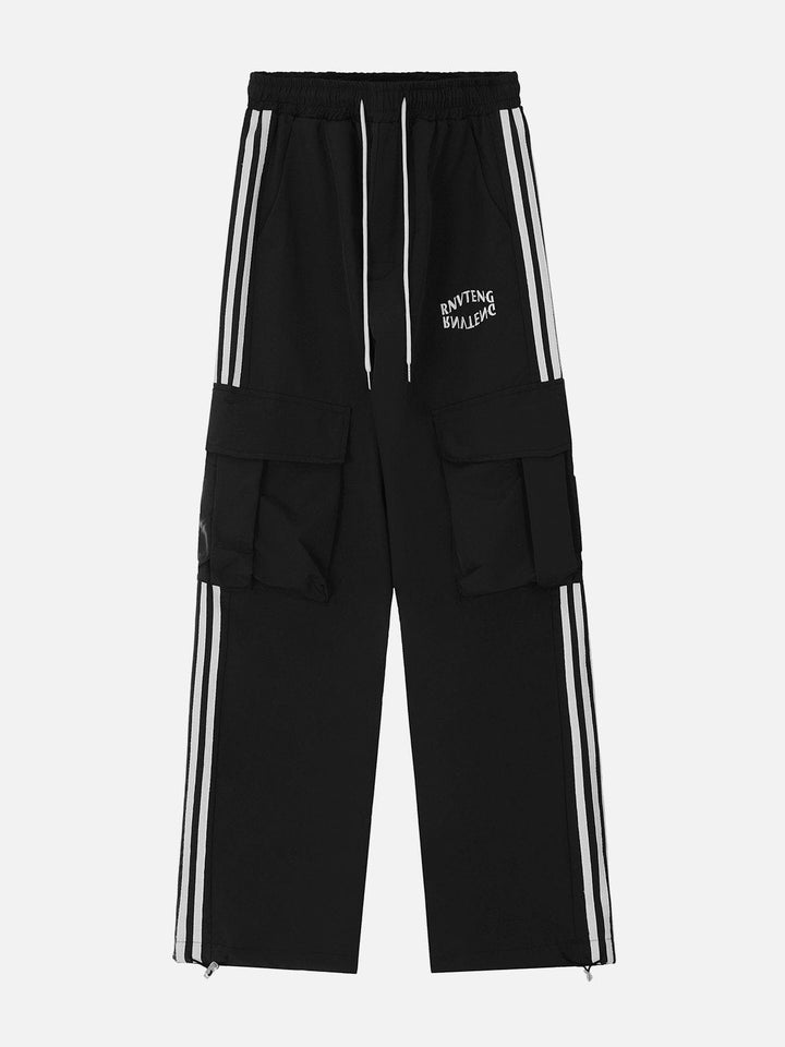 Thesclo - Stripe Large Pocket Cargo Pants - Streetwear Fashion - thesclo.com