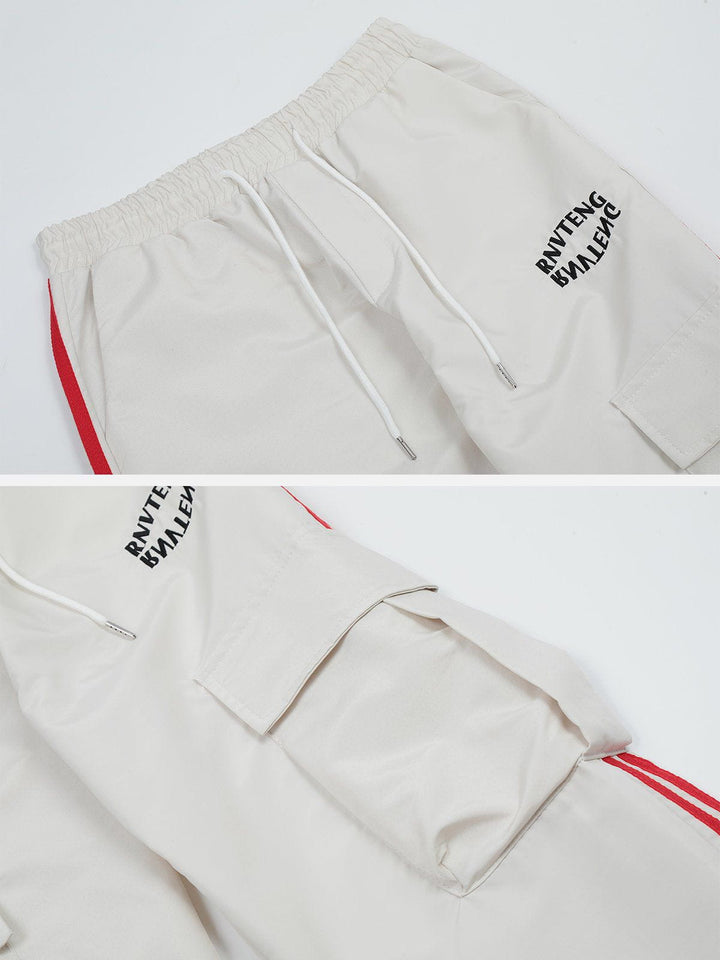 Thesclo - Stripe Large Pocket Cargo Pants - Streetwear Fashion - thesclo.com