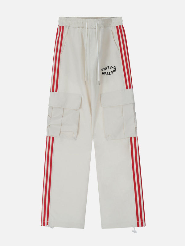 Thesclo - Stripe Large Pocket Cargo Pants - Streetwear Fashion - thesclo.com