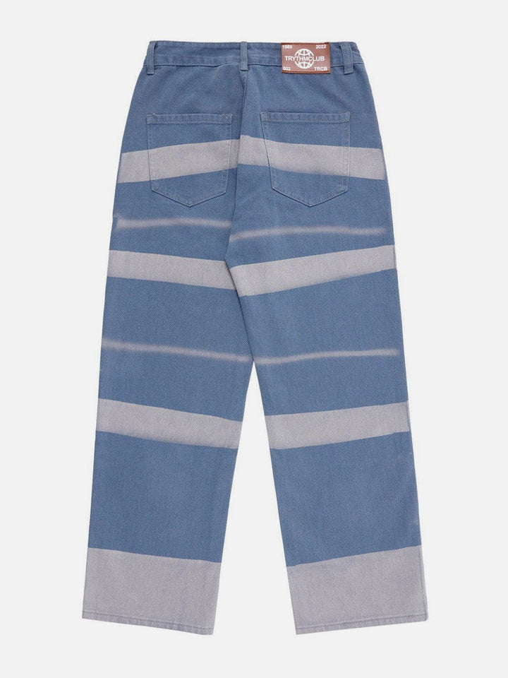 Thesclo - Stripe Splicing Jeans - Streetwear Fashion - thesclo.com