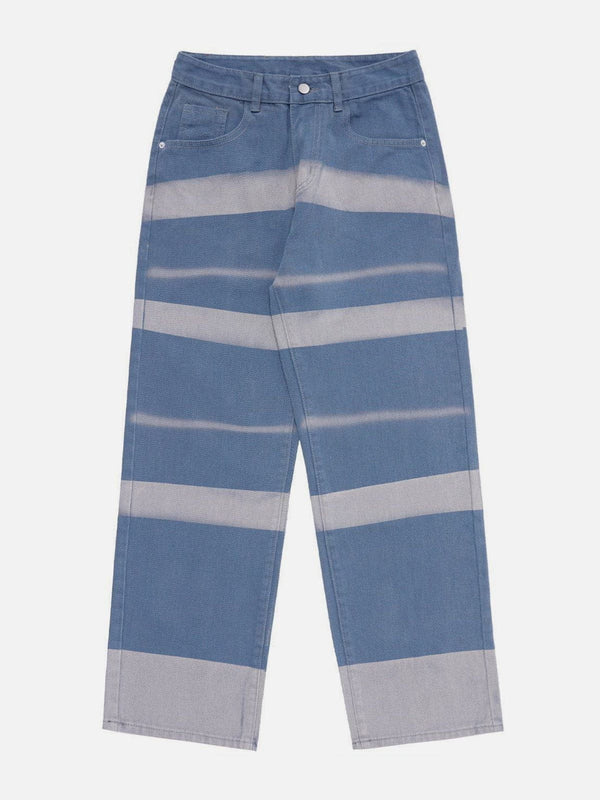 Thesclo - Stripe Splicing Jeans - Streetwear Fashion - thesclo.com