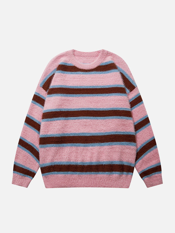 Thesclo - Striped Jacquard Sweater - Streetwear Fashion - thesclo.com