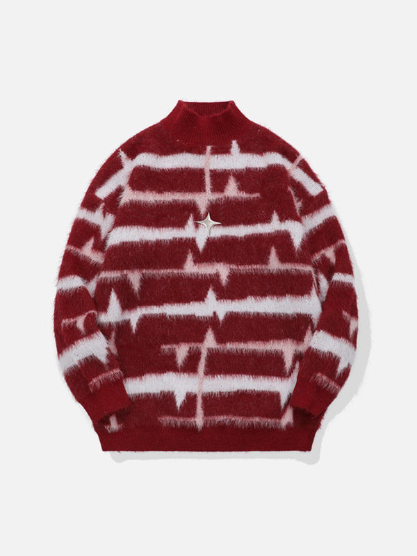 Thesclo - Striped Metal Trim Sweater - Streetwear Fashion - thesclo.com