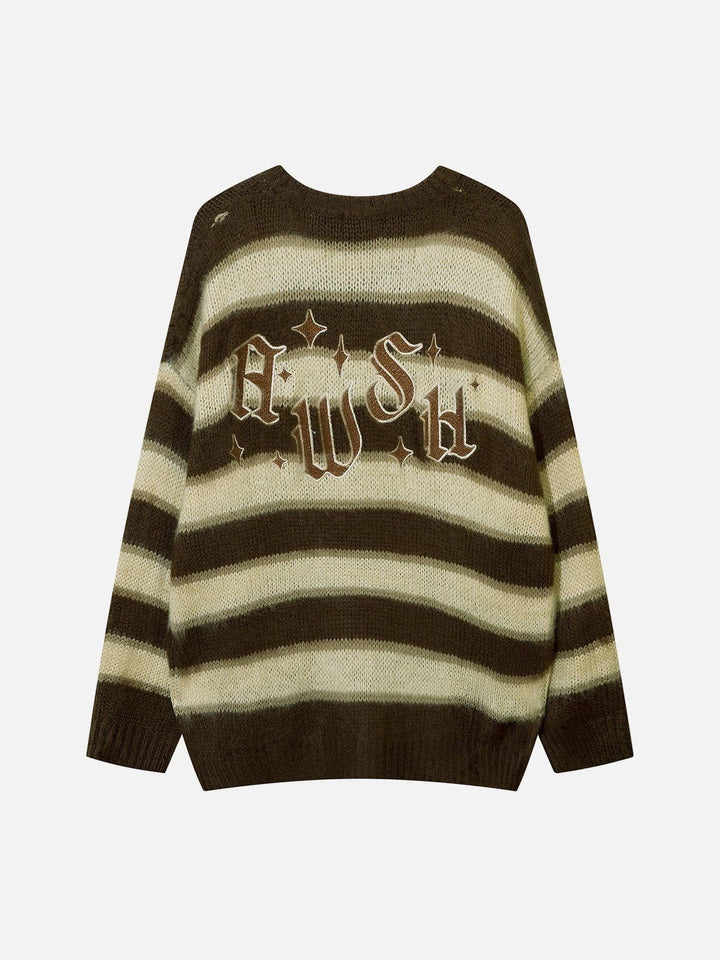 Thesclo - Striped Stars Graphic Sweater - Streetwear Fashion - thesclo.com