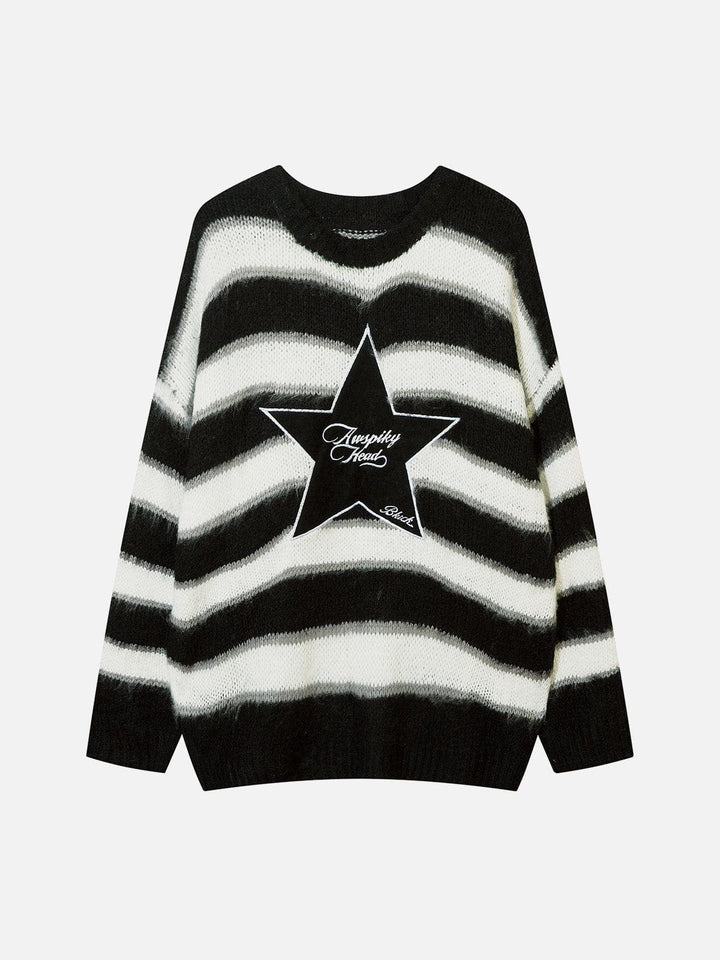 Thesclo - Striped Stars Graphic Sweater - Streetwear Fashion - thesclo.com