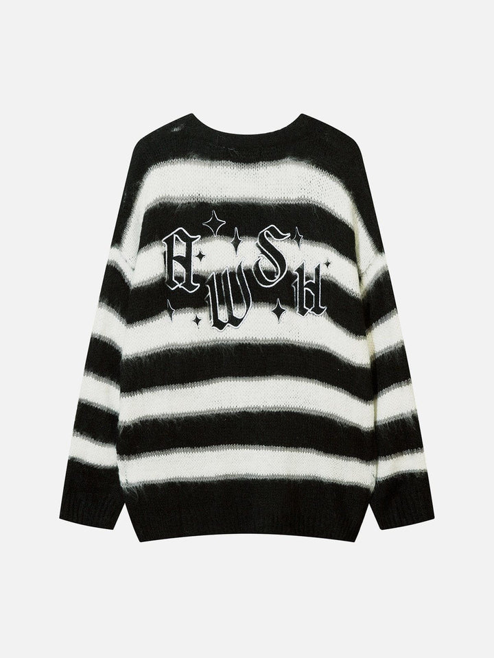 Thesclo - Striped Stars Graphic Sweater - Streetwear Fashion - thesclo.com