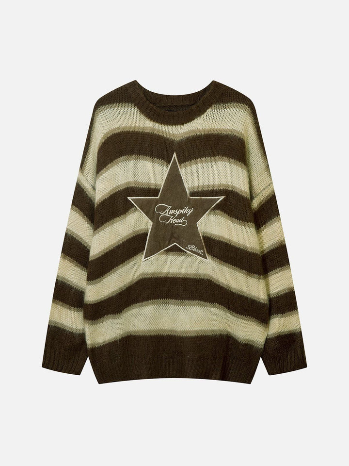 Thesclo - Striped Stars Graphic Sweater - Streetwear Fashion - thesclo.com