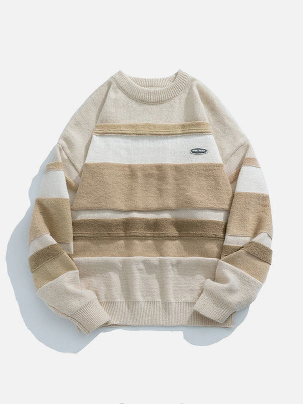 Thesclo - Stripes Splicing Sweater - Streetwear Fashion - thesclo.com