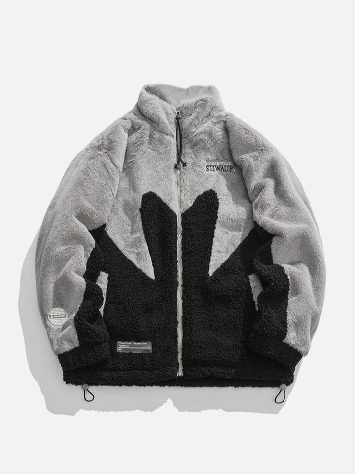 Thesclo - Structure Patchwork Sherpa Coat - Streetwear Fashion - thesclo.com