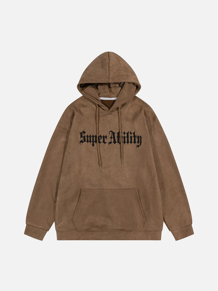 Thesclo - Suede Cross Print Hoodie - Streetwear Fashion - thesclo.com