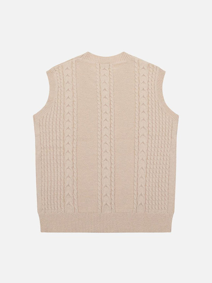 Thesclo - Sunflower Embroidered Sweater Vest - Streetwear Fashion - thesclo.com